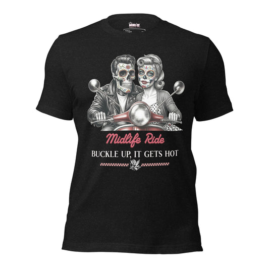 Meno-up Store T-SHIRT Black Heather / XS Valentine's Edition - Midlife ride - T-shirt