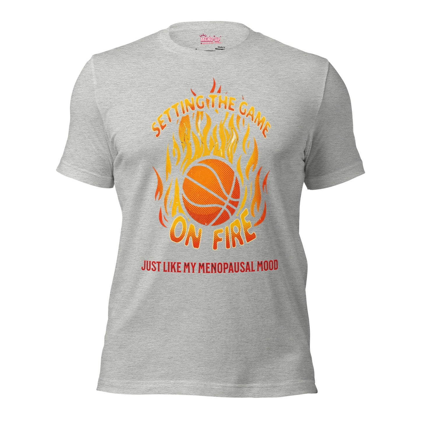 Meno-up Store T-SHIRT Athletic Heather / XS Setting the game on fire - T-shirt