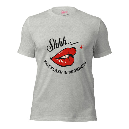 Meno-up Store T-SHIRT Athletic Heather / XS Shht - Hot Flash in progress T-shirt