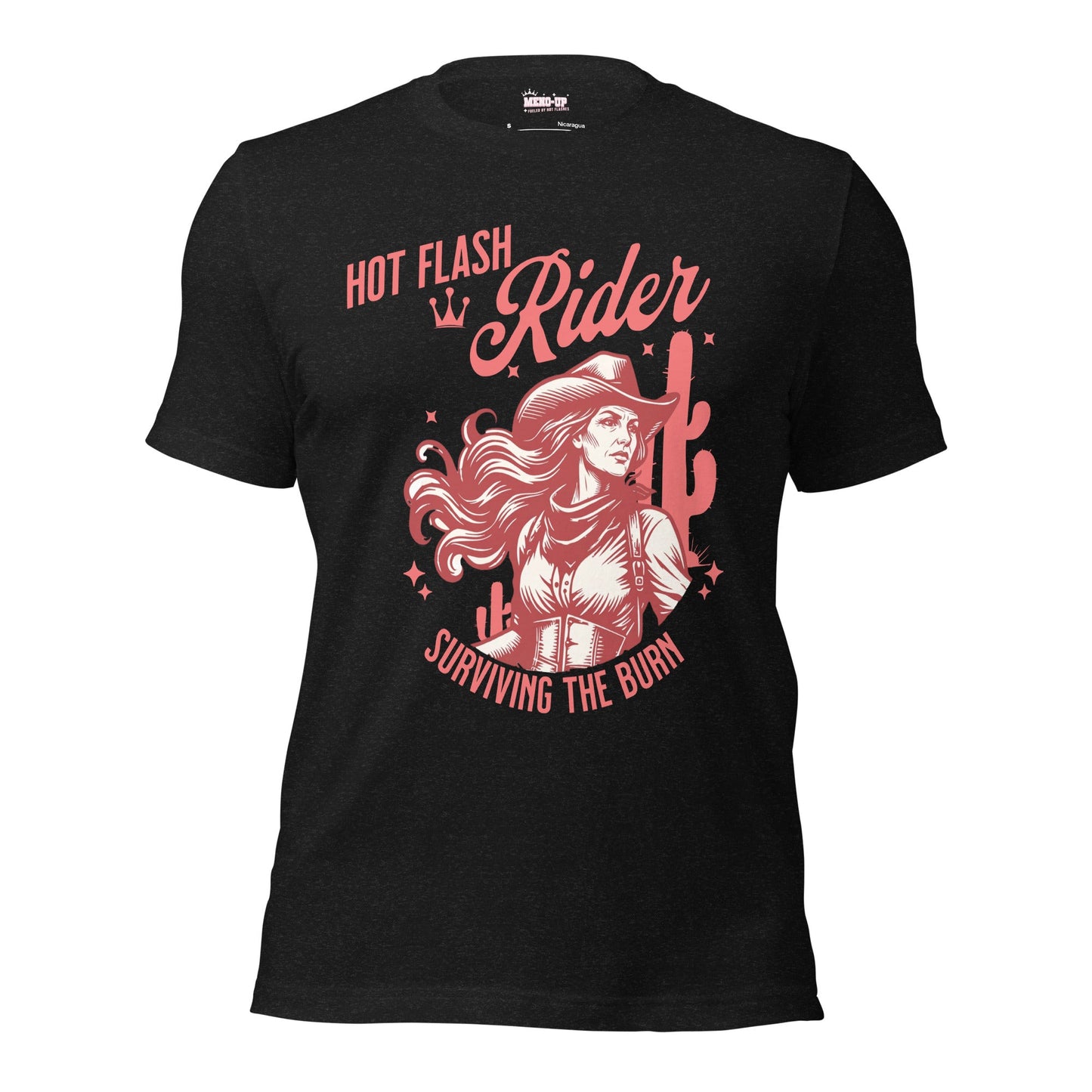 Meno-up Store T-SHIRT Black Heather / XS Hot Flash Rider - T-shirt