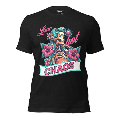Meno-up Store T-SHIRT Black Heather / XS Love Hot chaos - T-shirt