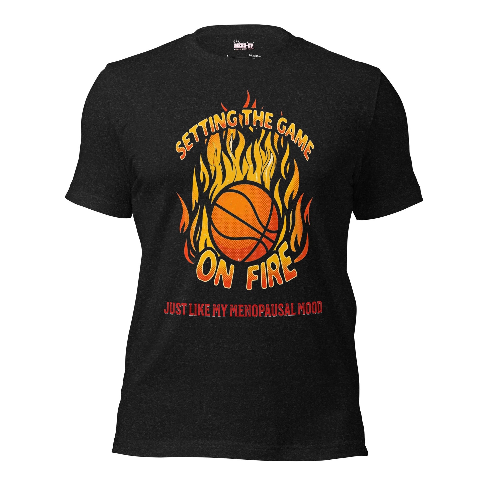 Meno-up Store T-SHIRT Black Heather / XS Setting the game on fire - T-shirt