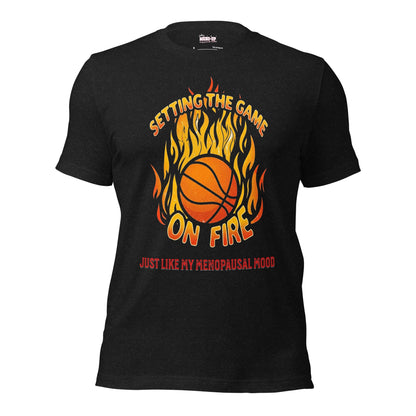 Meno-up Store T-SHIRT Black Heather / XS Setting the game on fire - T-shirt