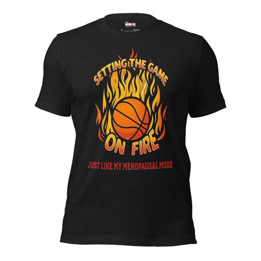 Meno-up Store T-SHIRT Black Heather / XS Setting the game on fire - T-shirt