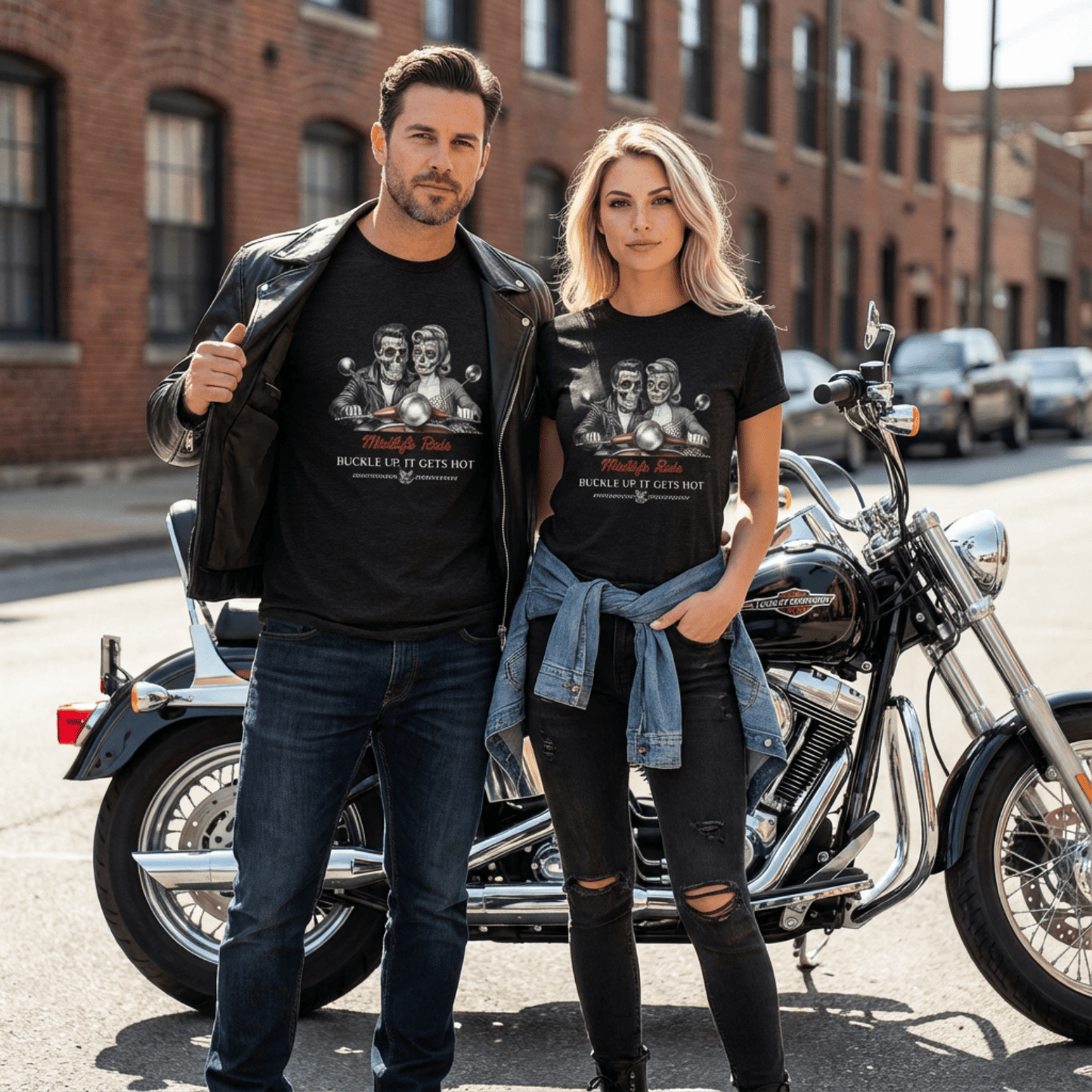 Meno-up Store T-SHIRT Black Heather / XS Valentine's Edition - Midlife ride - T-shirt