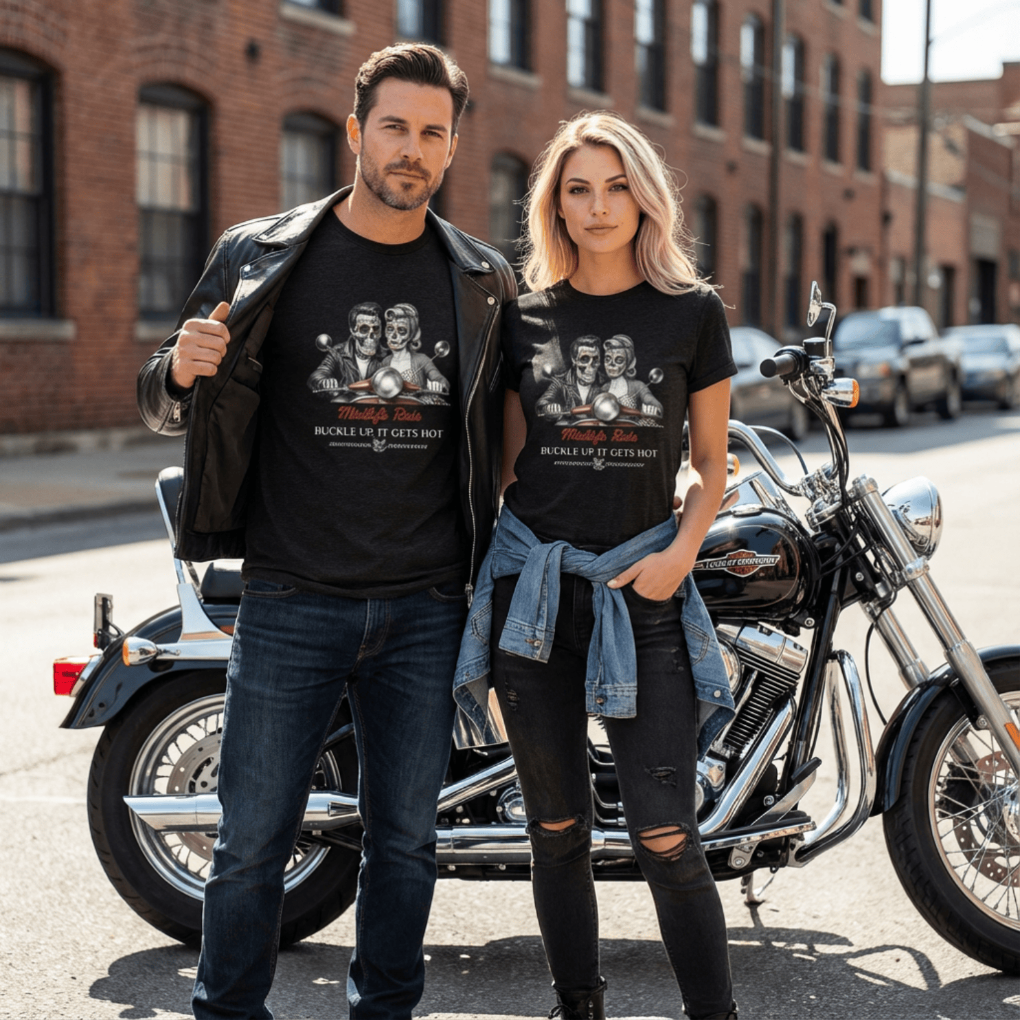 Meno-up Store T-SHIRT Black Heather / XS Valentine's Edition - Midlife ride - T-shirt