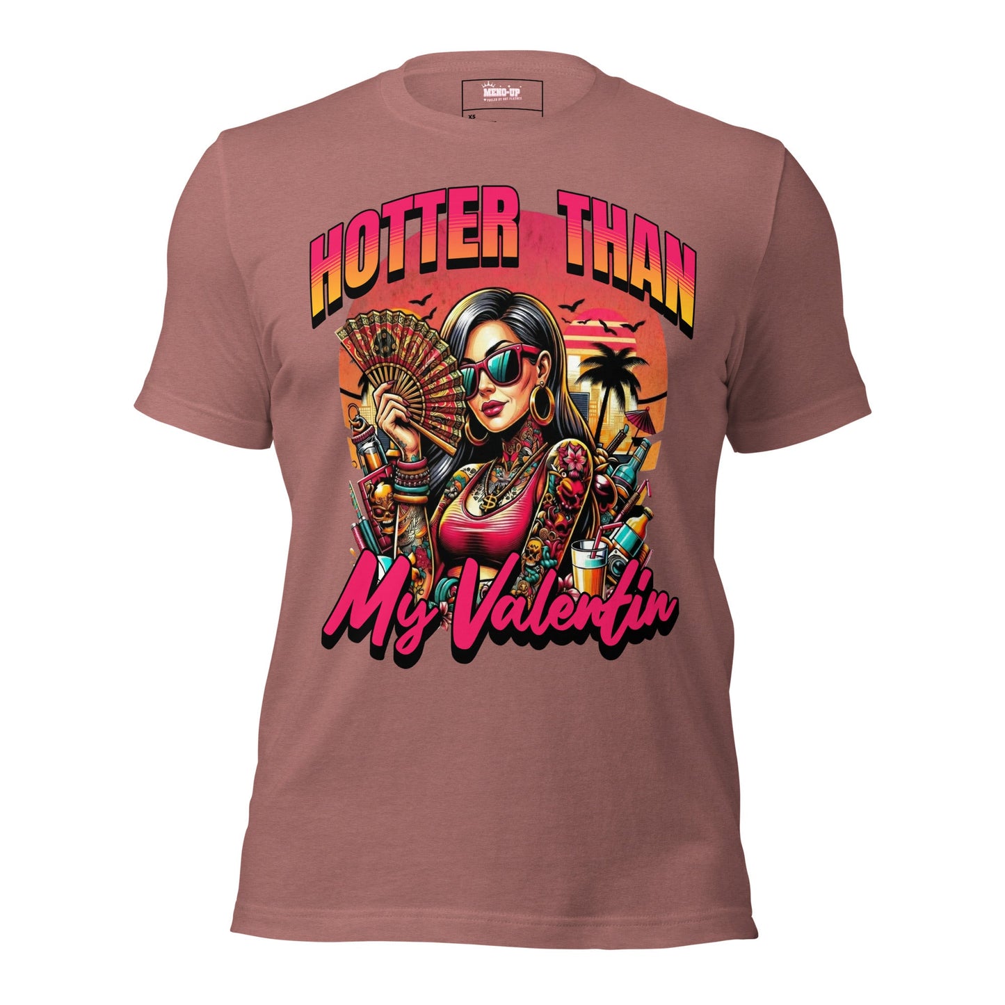Meno-up Store T-SHIRT Heather mauve / S Valentin's Edition - Hotter than my valentin Tee