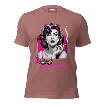 Meno-up Store T-SHIRT Heather mauve / XS Aging? Nah Evolving