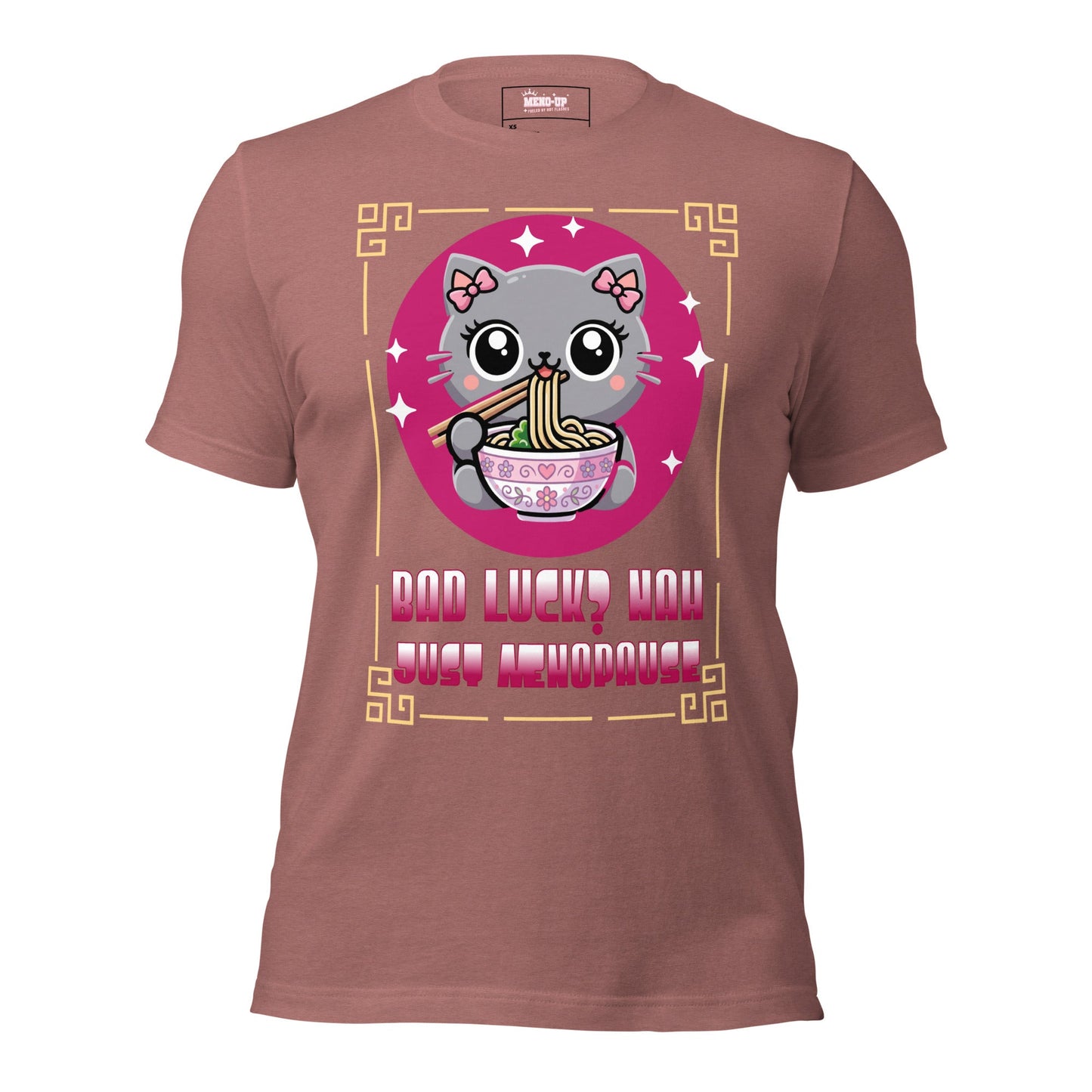 Meno-up Store T-SHIRT Heather Mauve / XS Cute kawai cat menopause - T-shirt