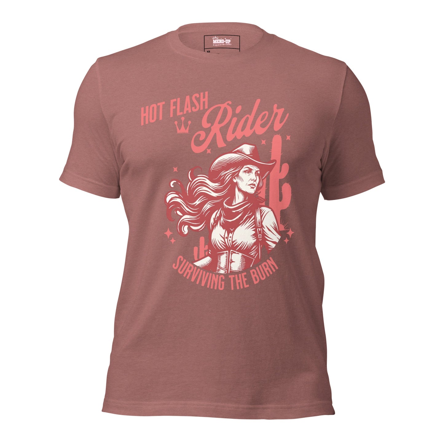 Meno-up Store T-SHIRT Heather Mauve / XS Hot Flash Rider - T-shirt
