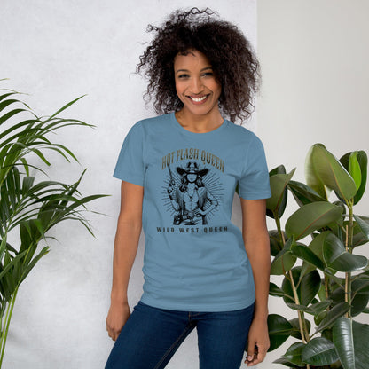 Meno-up Store T-SHIRT Hot flash queen Wild west - T-shirt