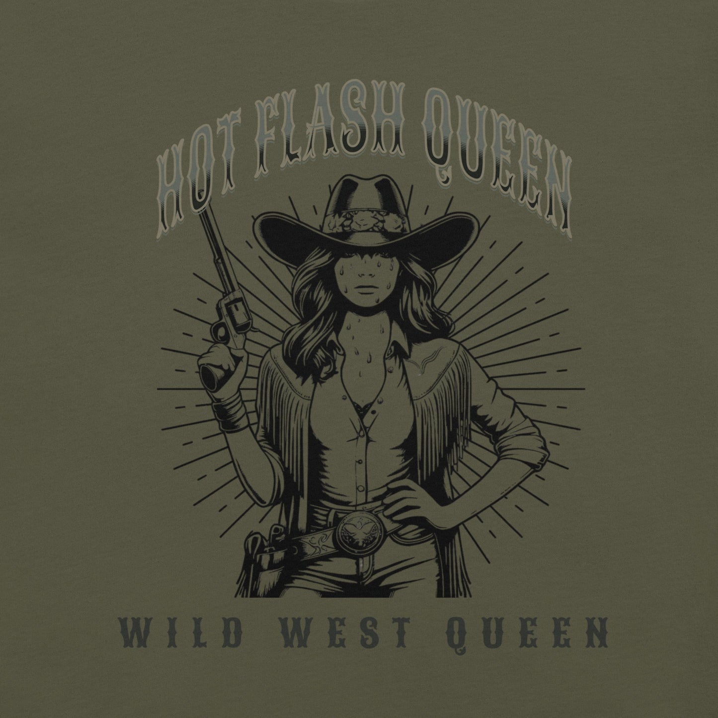 Meno-up Store T-SHIRT Hot flash queen Wild west - T-shirt