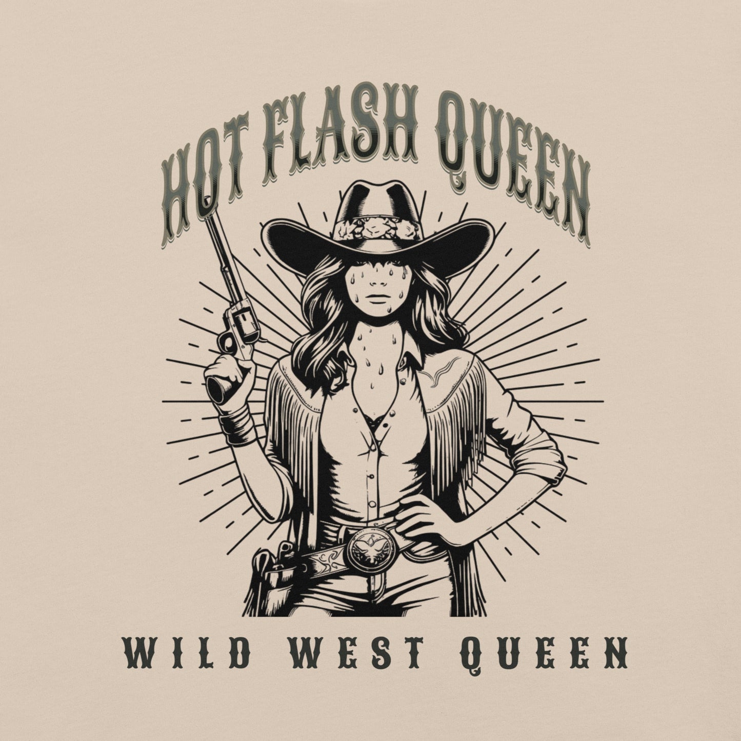 Meno-up Store T-SHIRT Hot flash queen Wild west - T-shirt
