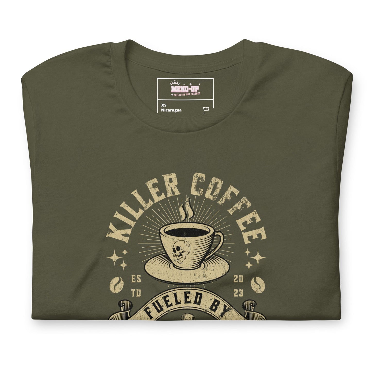 Meno-up Store T-SHIRT Killer coffe fueled by hot flashes - T-shirt