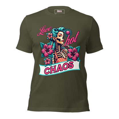 Meno-up Store T-SHIRT Military Green / XS Love Hot chaos - T-shirt