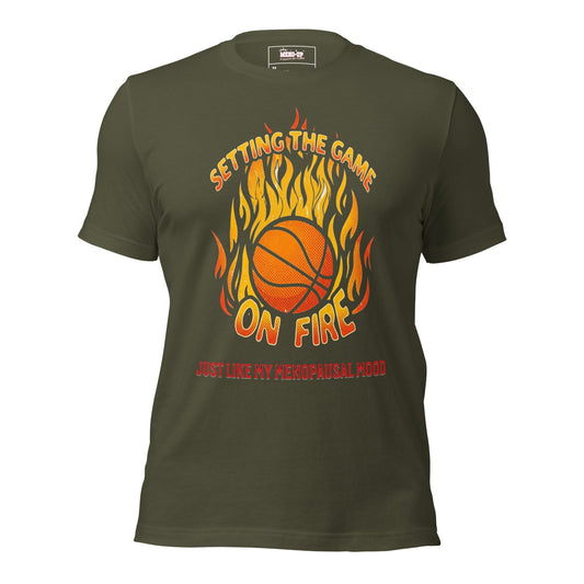 Meno-up Store T-SHIRT Military Green / XS Setting the game on fire - T-shirt