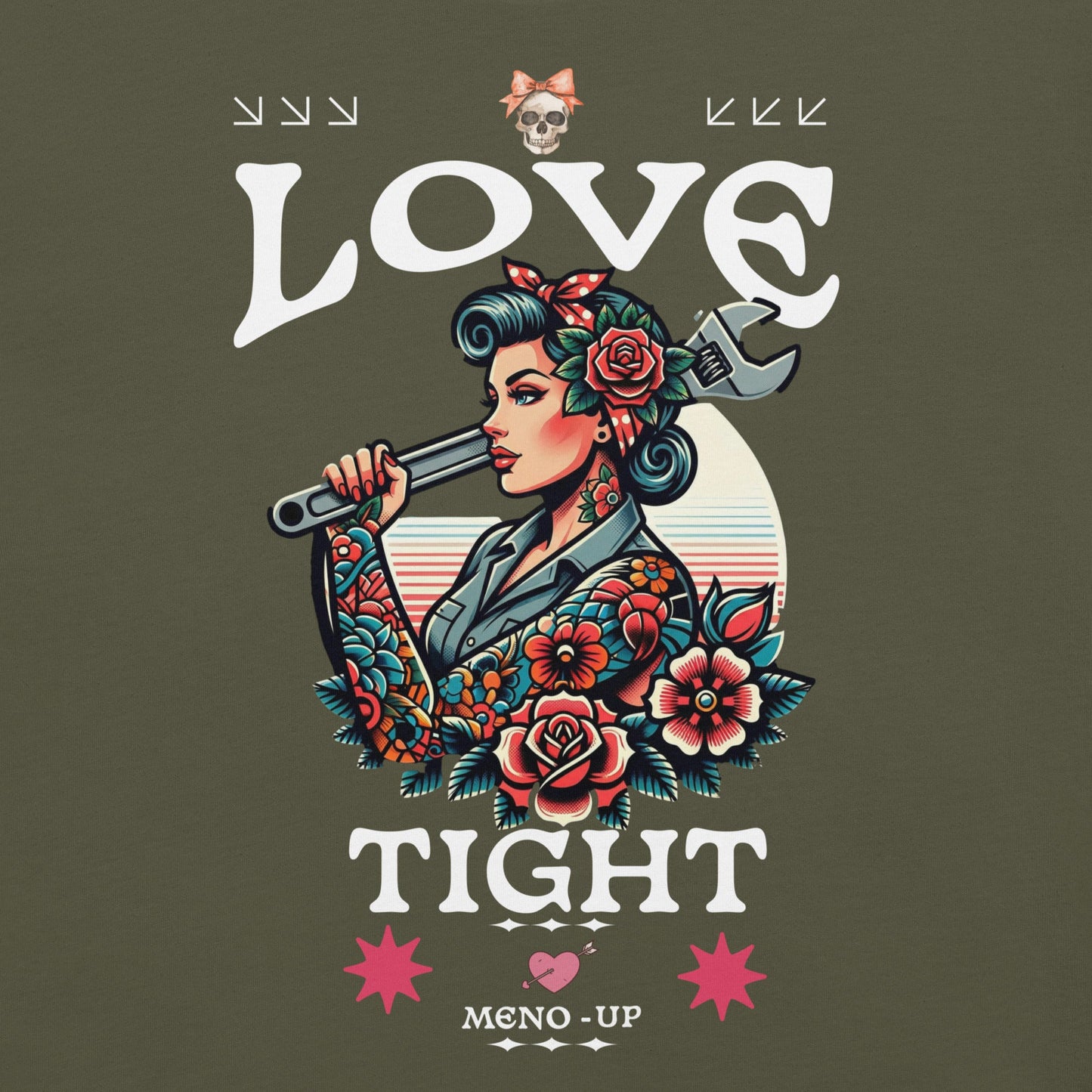 Meno-up Store T-SHIRT Military Green / XS Valentine's Edition - Love tight - T-shirt