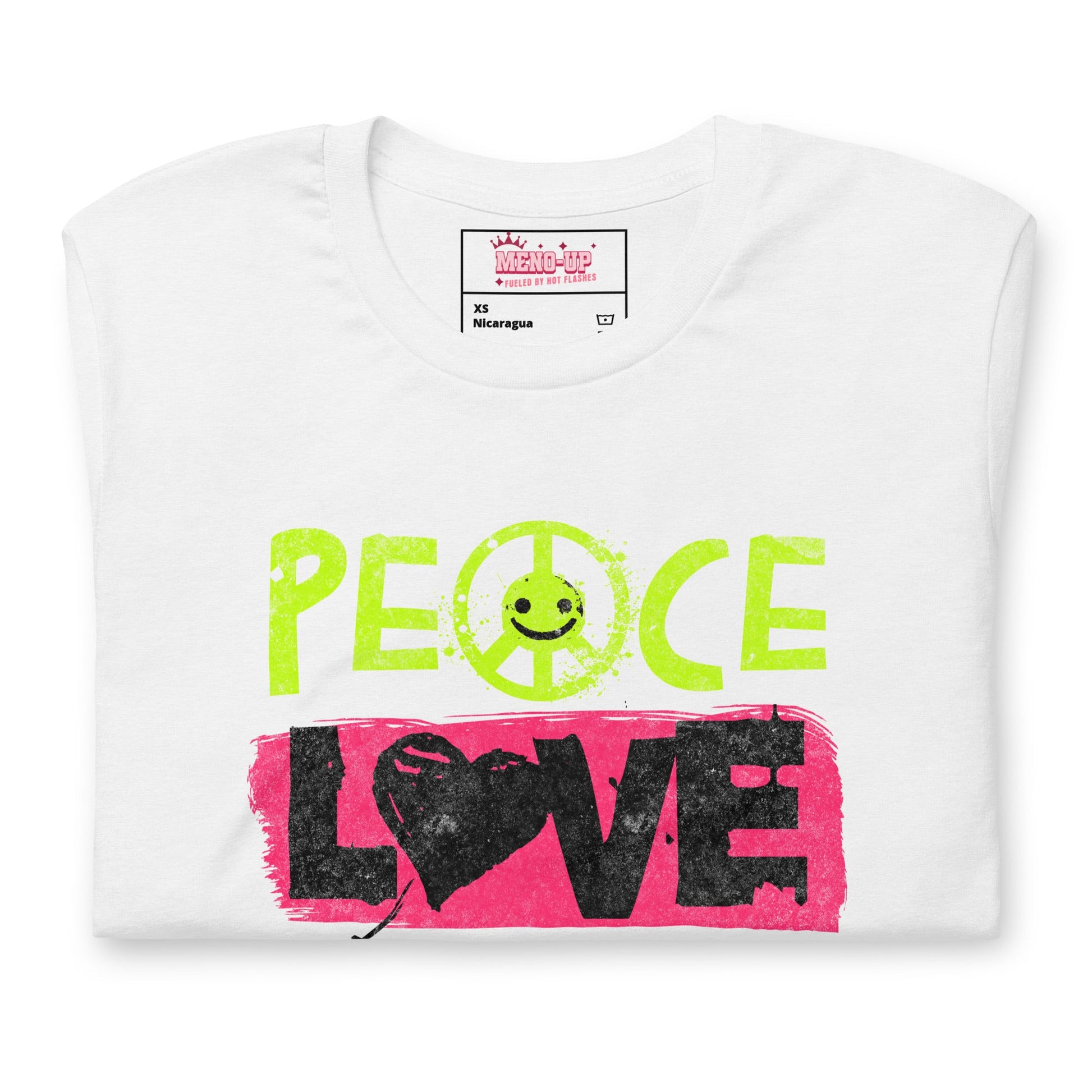 Meno-up Store T-SHIRT Peace Love Hot Flashes T-shirt