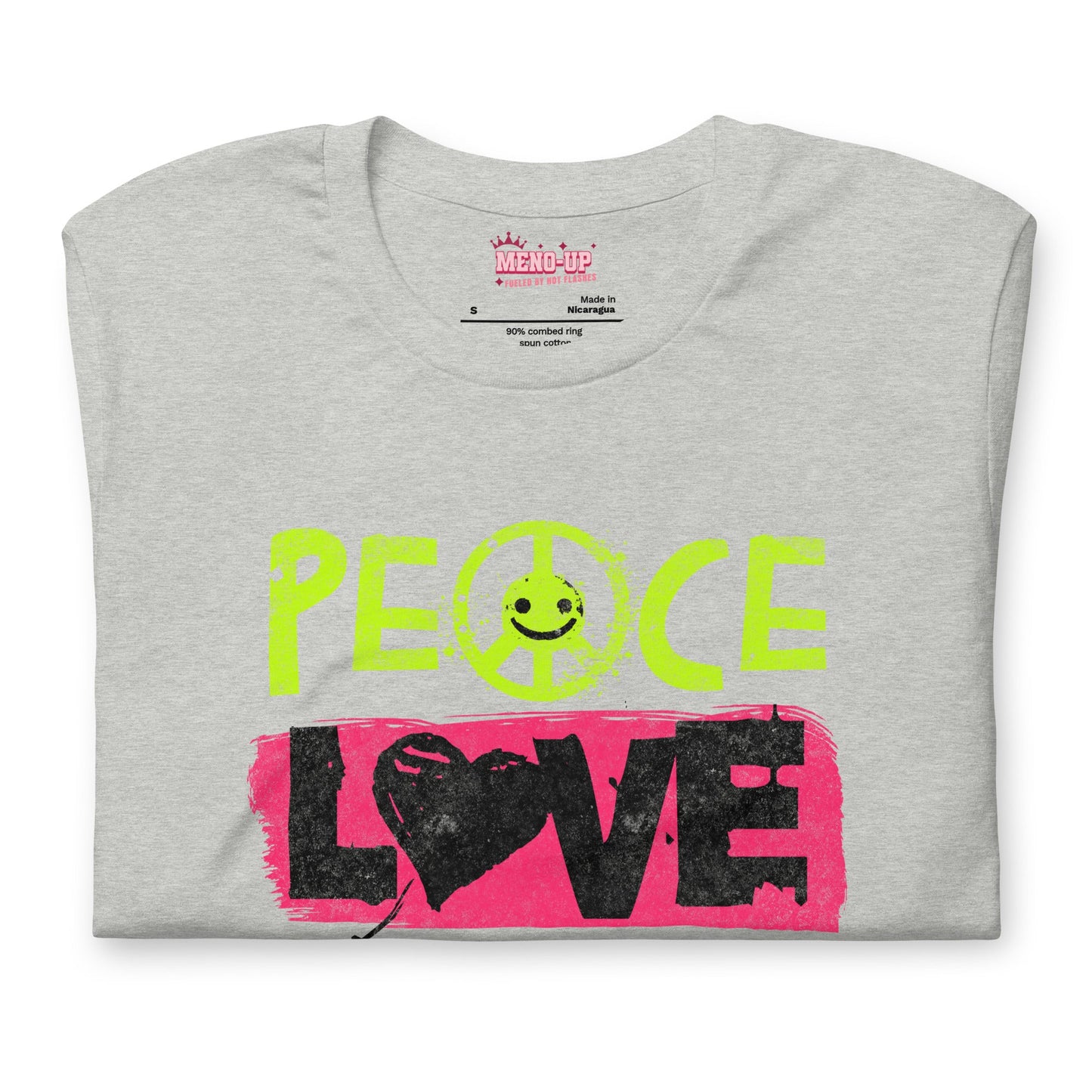 Meno-up Store T-SHIRT Peace Love Hot Flashes T-shirt