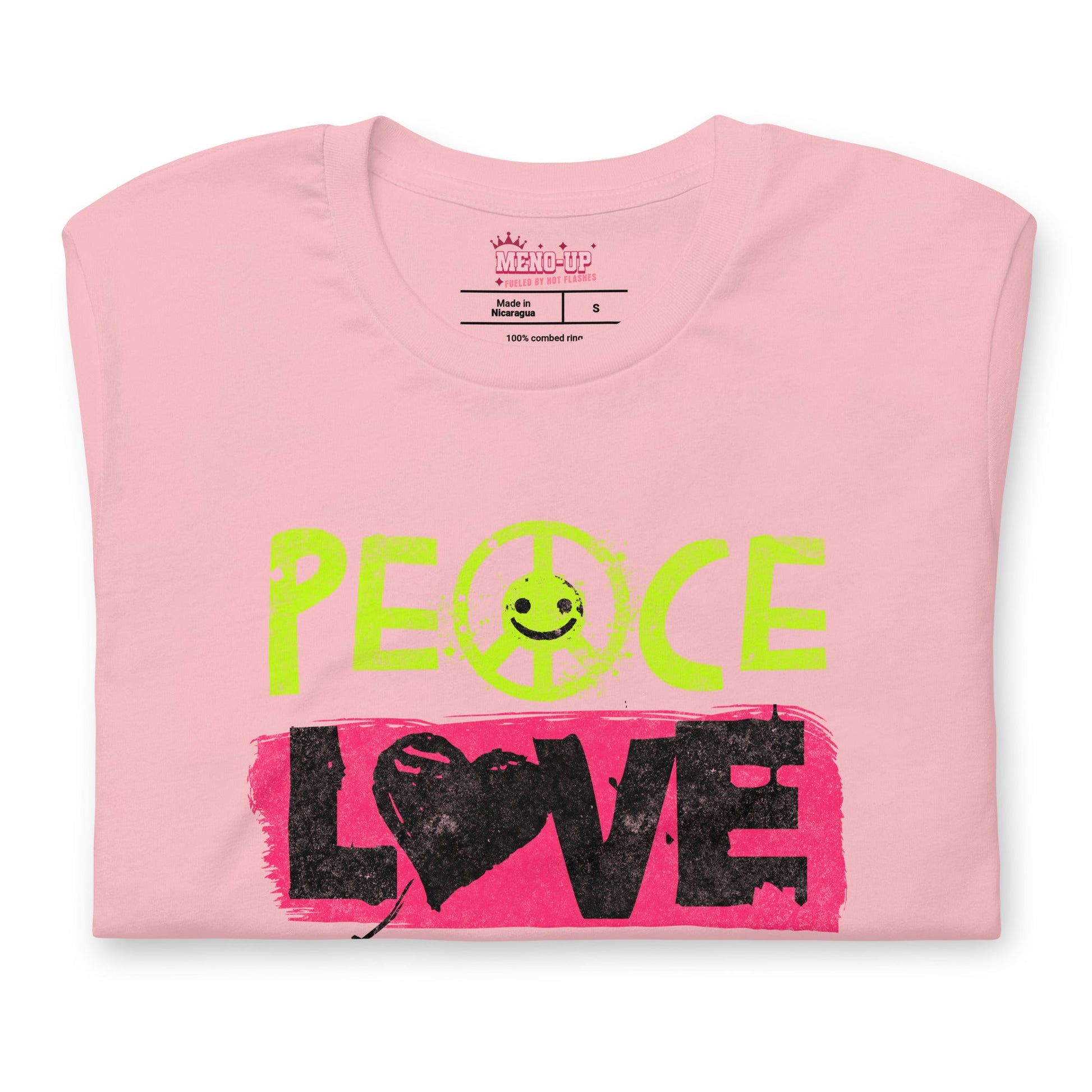 Meno-up Store T-SHIRT Peace Love Hot Flashes T-shirt