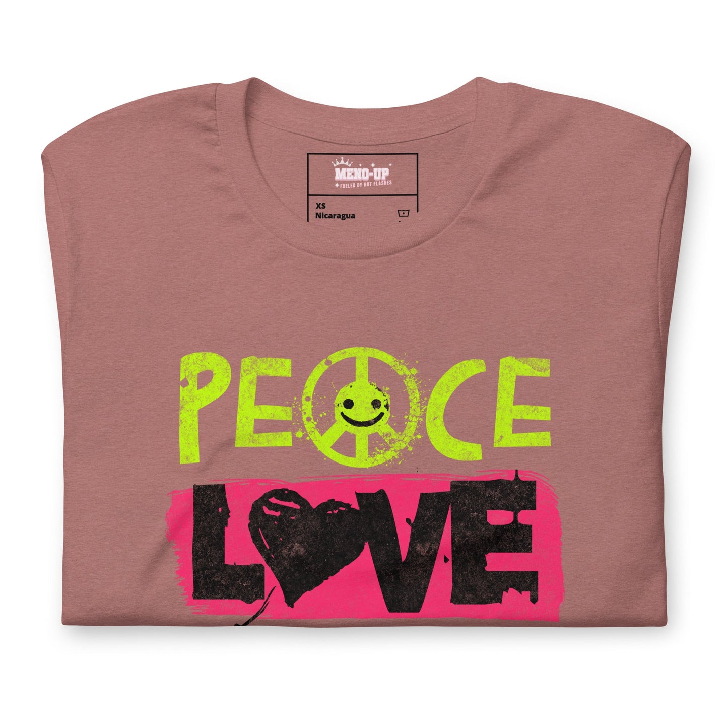 Meno-up Store T-SHIRT Peace Love Hot Flashes T-shirt