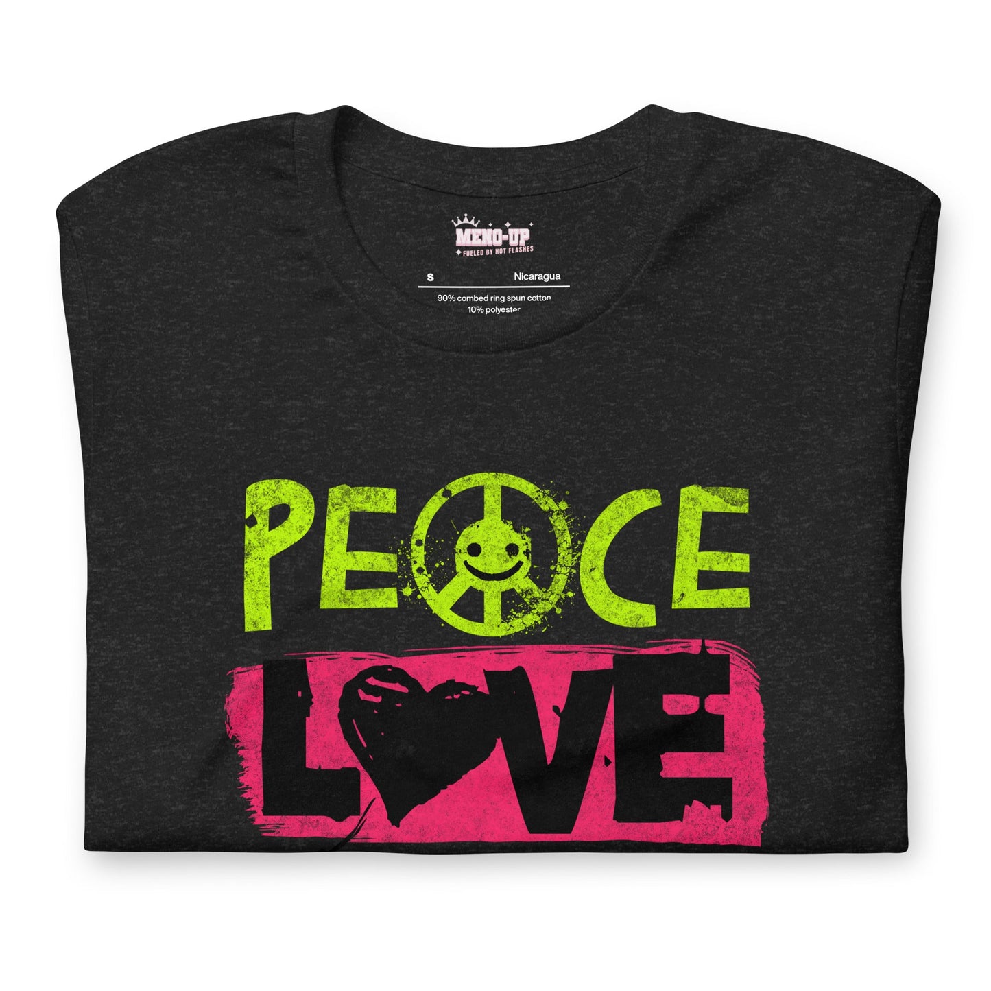 Meno-up Store T-SHIRT Peace Love Hot Flashes T-shirt