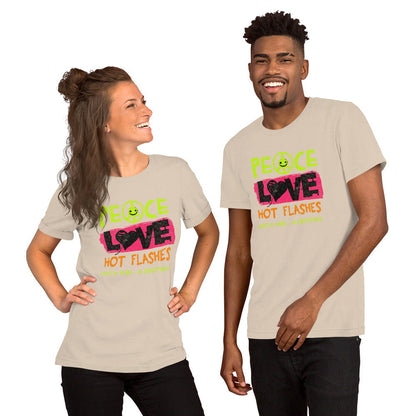 Meno-up Store T-SHIRT Peace Love Hot Flashes T-shirt