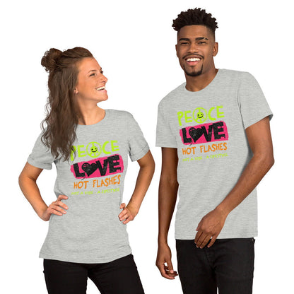 Meno-up Store T-SHIRT Peace Love Hot Flashes T-shirt