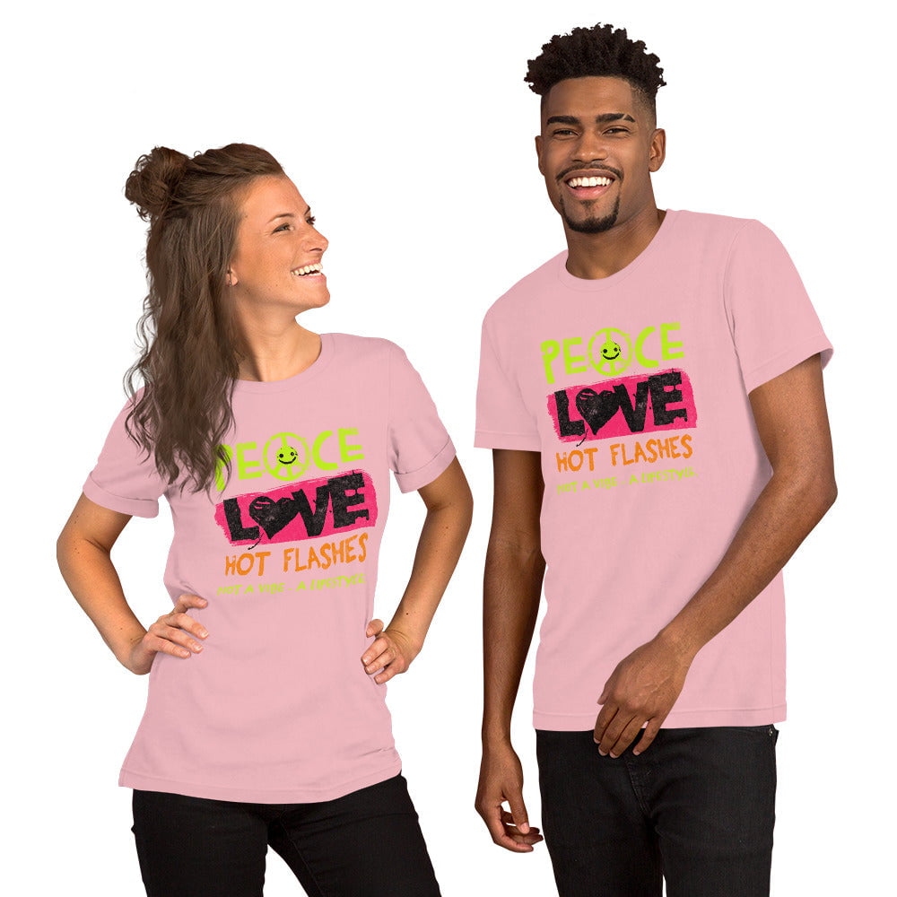 Meno-up Store T-SHIRT Peace Love Hot Flashes T-shirt