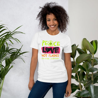 Meno-up Store T-SHIRT Peace Love Hot Flashes T-shirt