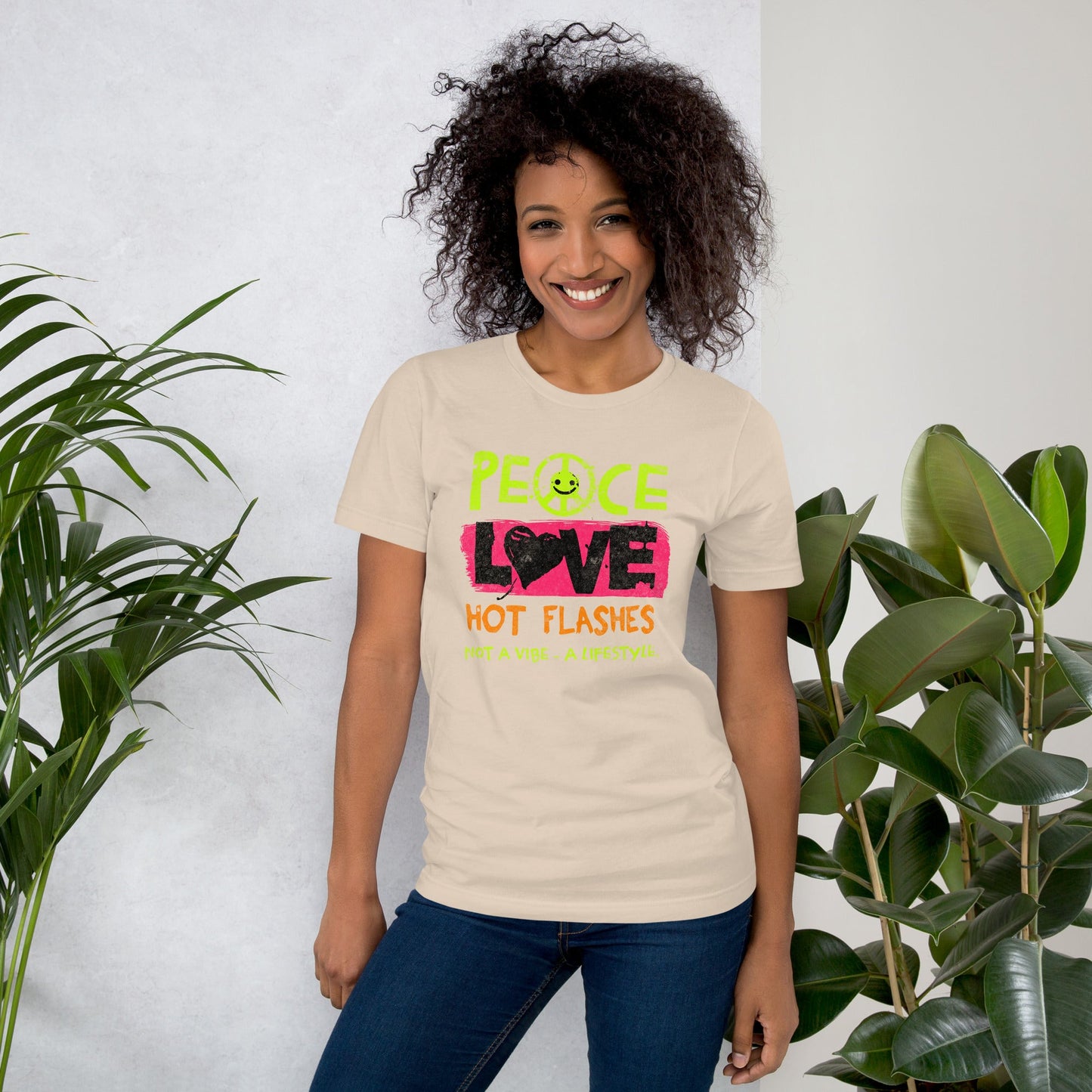 Meno-up Store T-SHIRT Peace Love Hot Flashes T-shirt