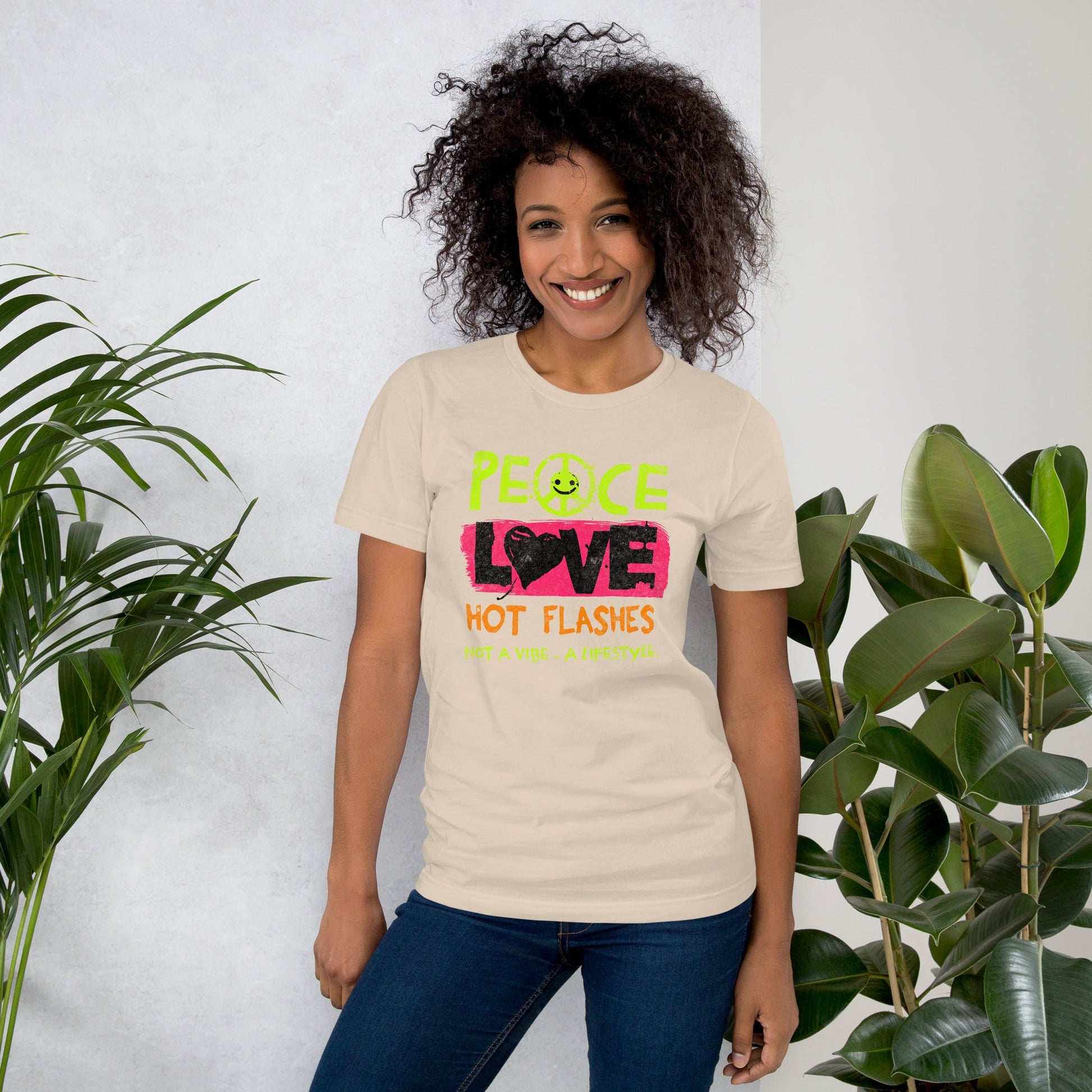 Meno-up Store T-SHIRT Peace Love Hot Flashes T-shirt