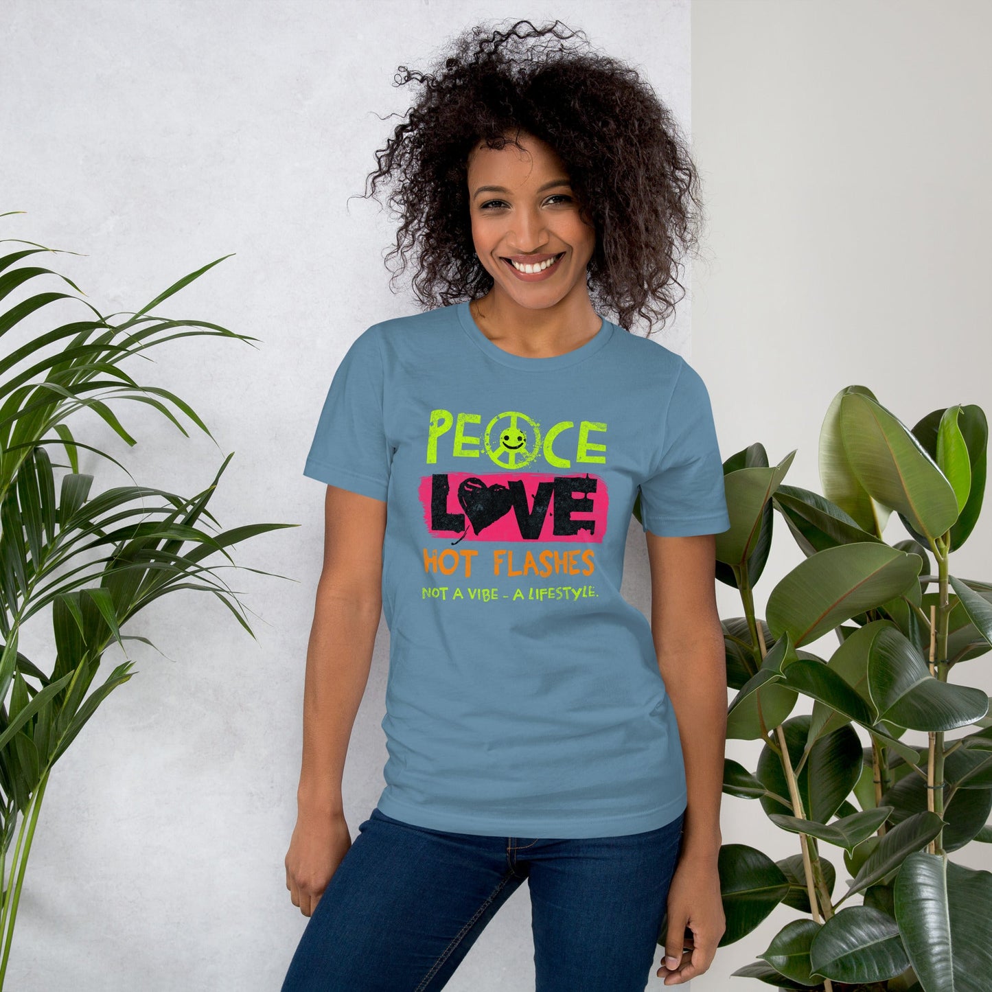 Meno-up Store T-SHIRT Peace Love Hot Flashes T-shirt