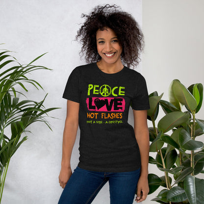 Meno-up Store T-SHIRT Peace Love Hot Flashes T-shirt