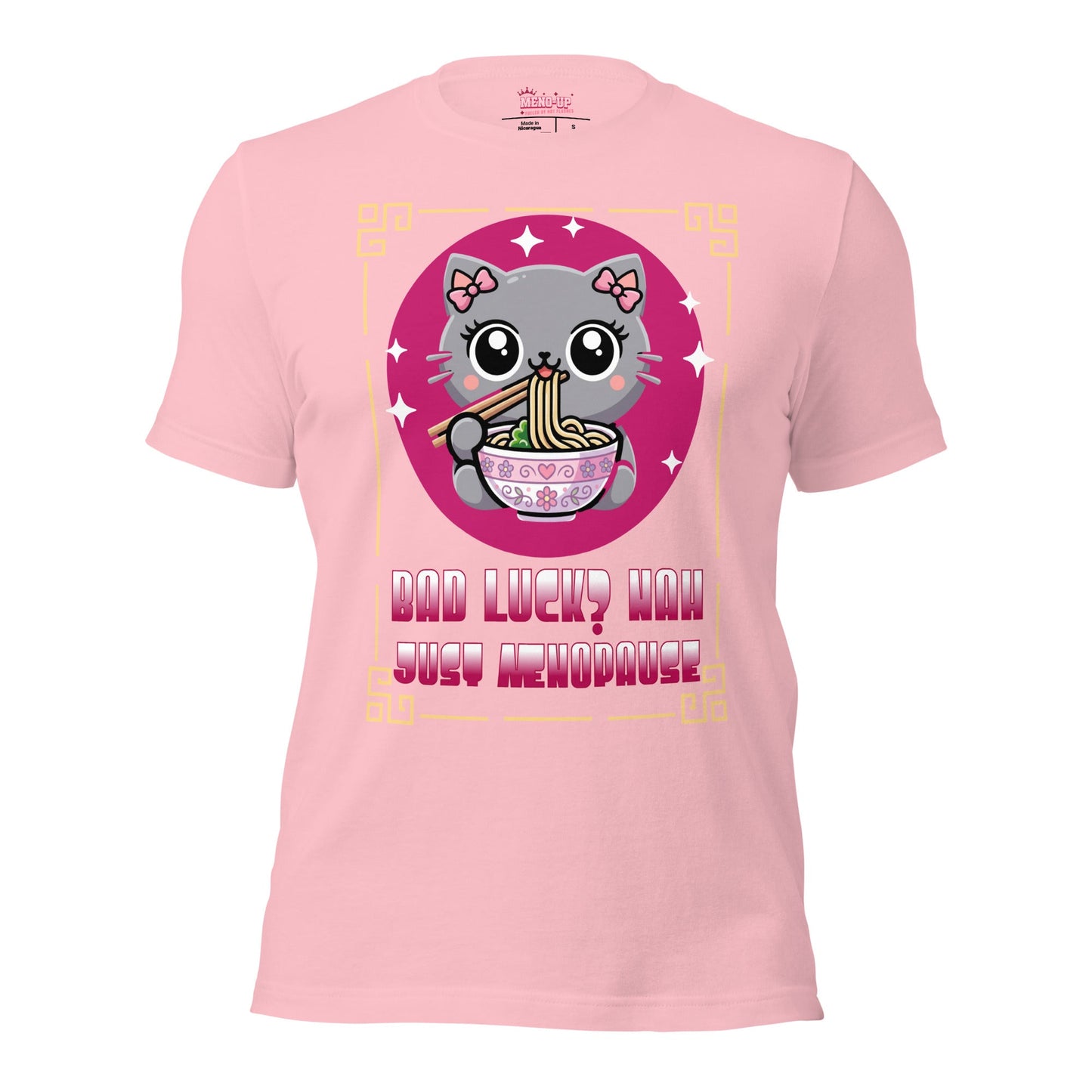 Meno-up Store T-SHIRT Pink / S Cute kawai cat menopause - T-shirt