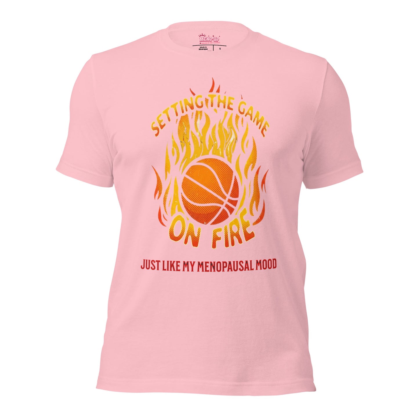 Meno-up Store T-SHIRT Pink / S Setting the game on fire - T-shirt