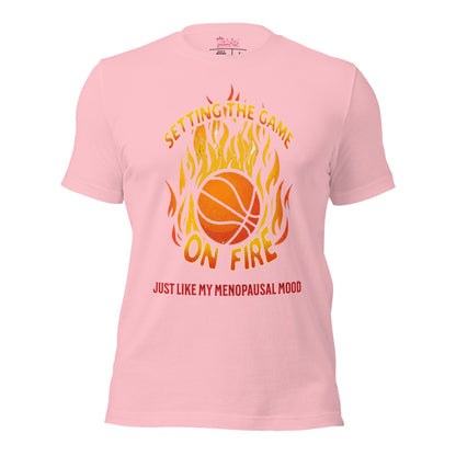 Meno-up Store T-SHIRT Pink / S Setting the game on fire - T-shirt
