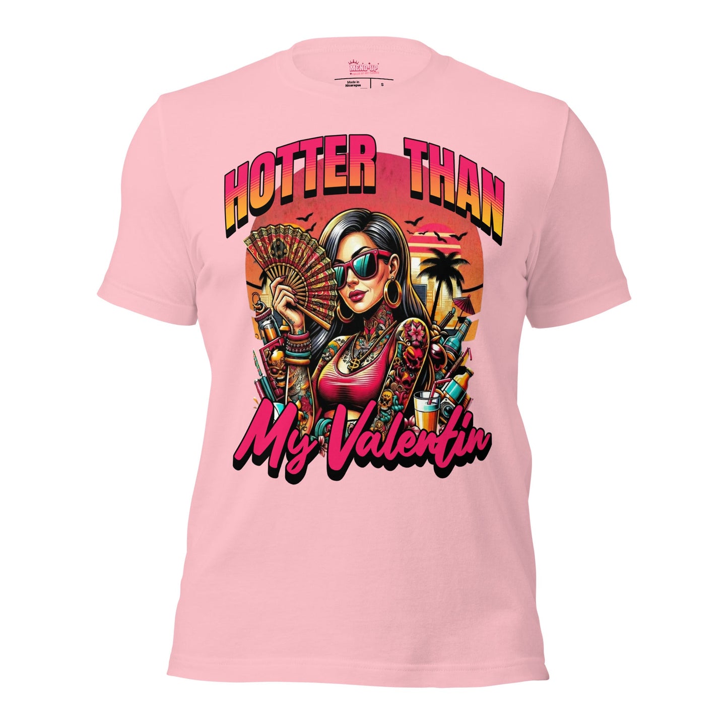 Meno-up Store T-SHIRT Pink / S Valentin's Edition - Hotter than my valentin Tee