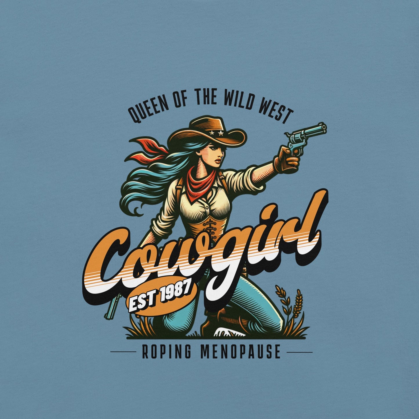 Meno-up Store T-SHIRT Roping menopause wid west - T-shirt