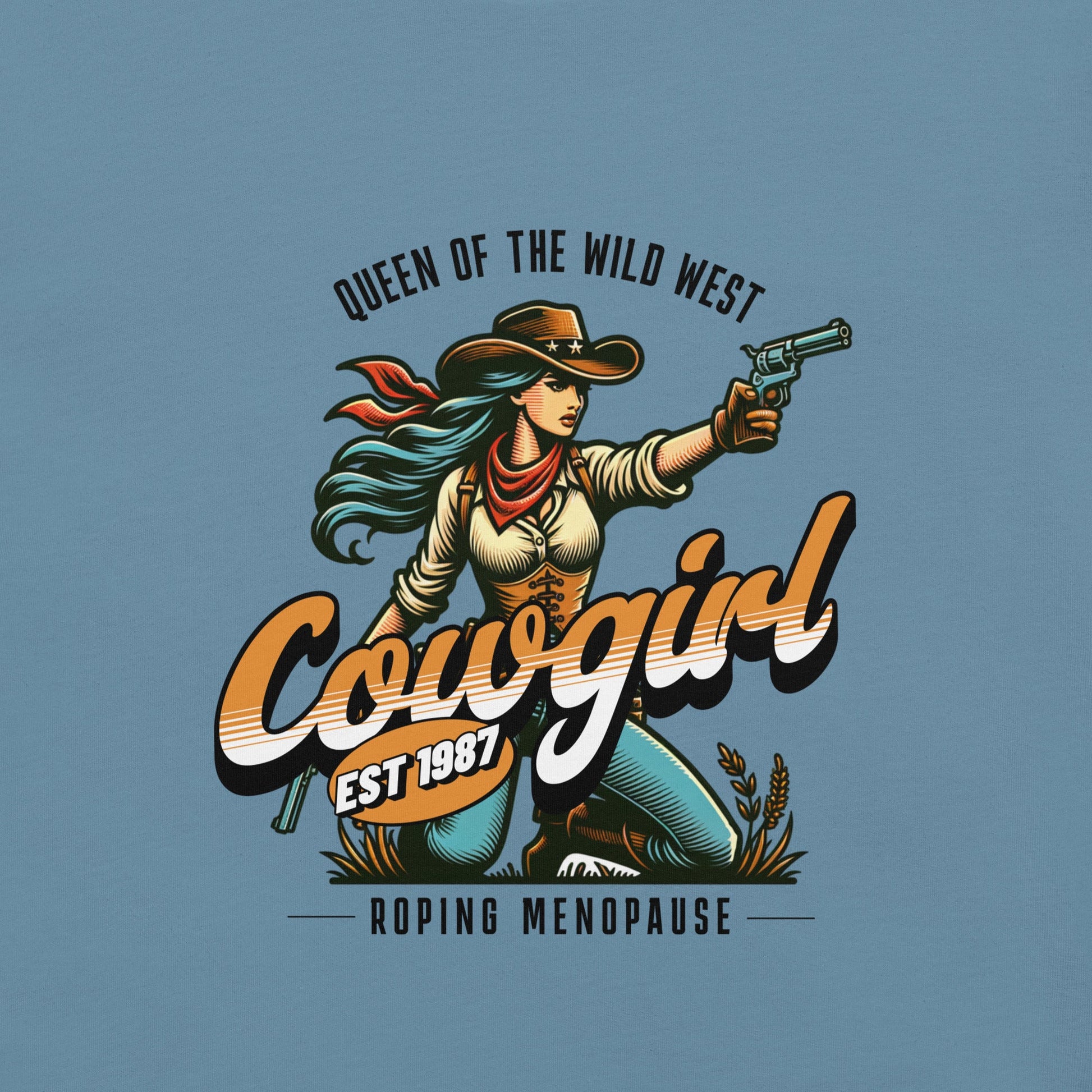 Meno-up Store T-SHIRT Roping menopause wid west - T-shirt