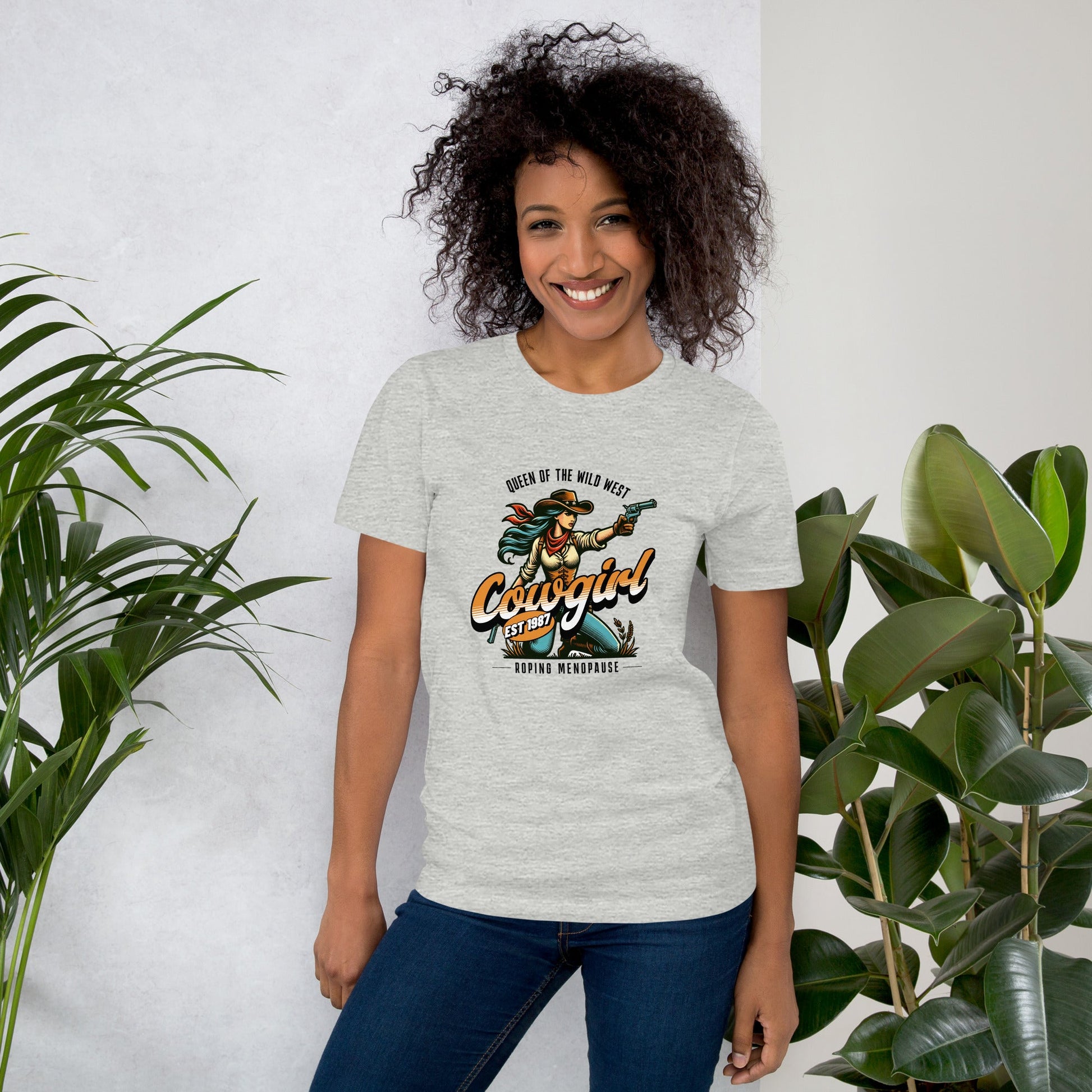 Meno-up Store T-SHIRT Roping menopause wid west - T-shirt