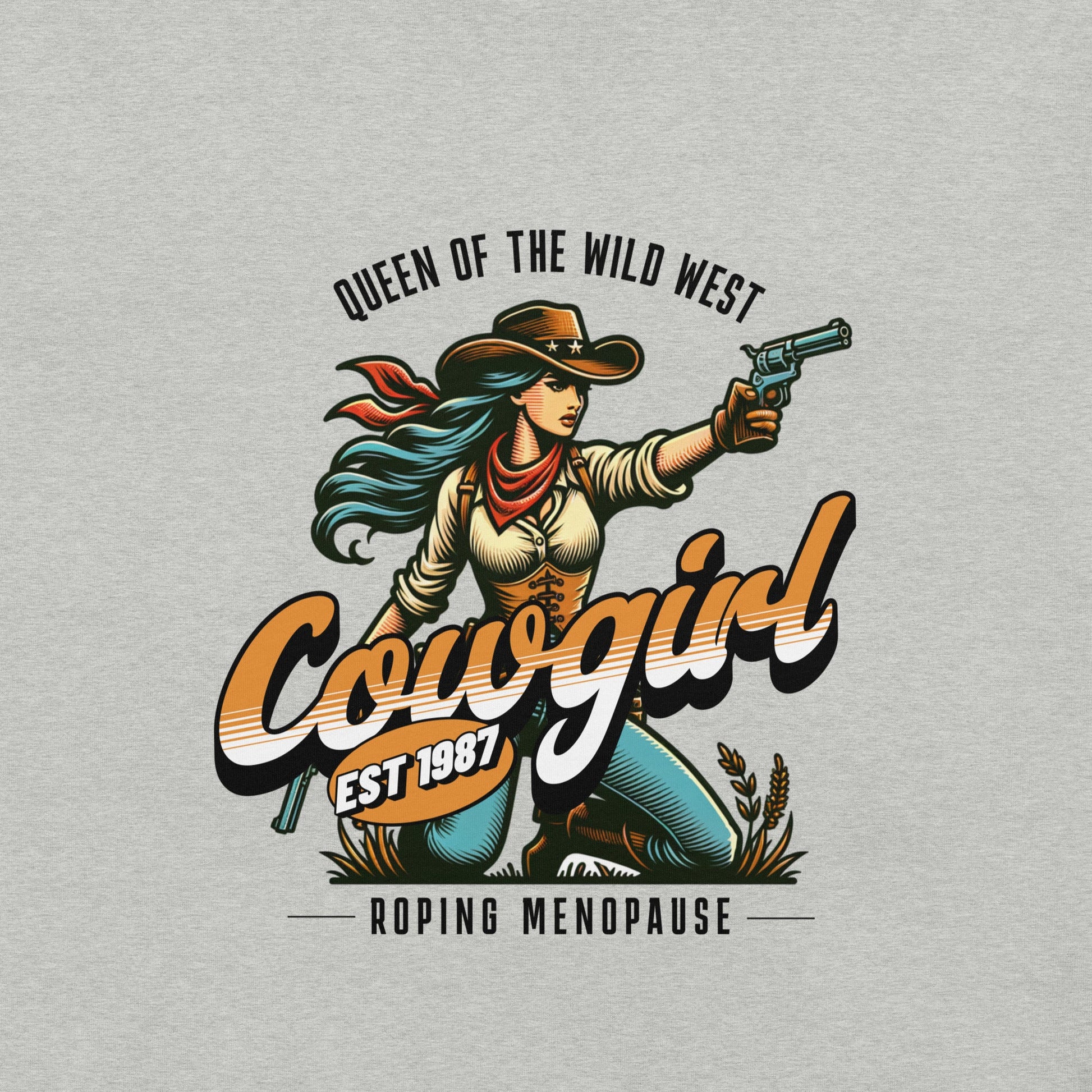 Meno-up Store T-SHIRT Roping menopause wid west - T-shirt