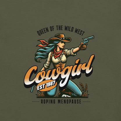 Meno-up Store T-SHIRT Roping menopause wid west - T-shirt
