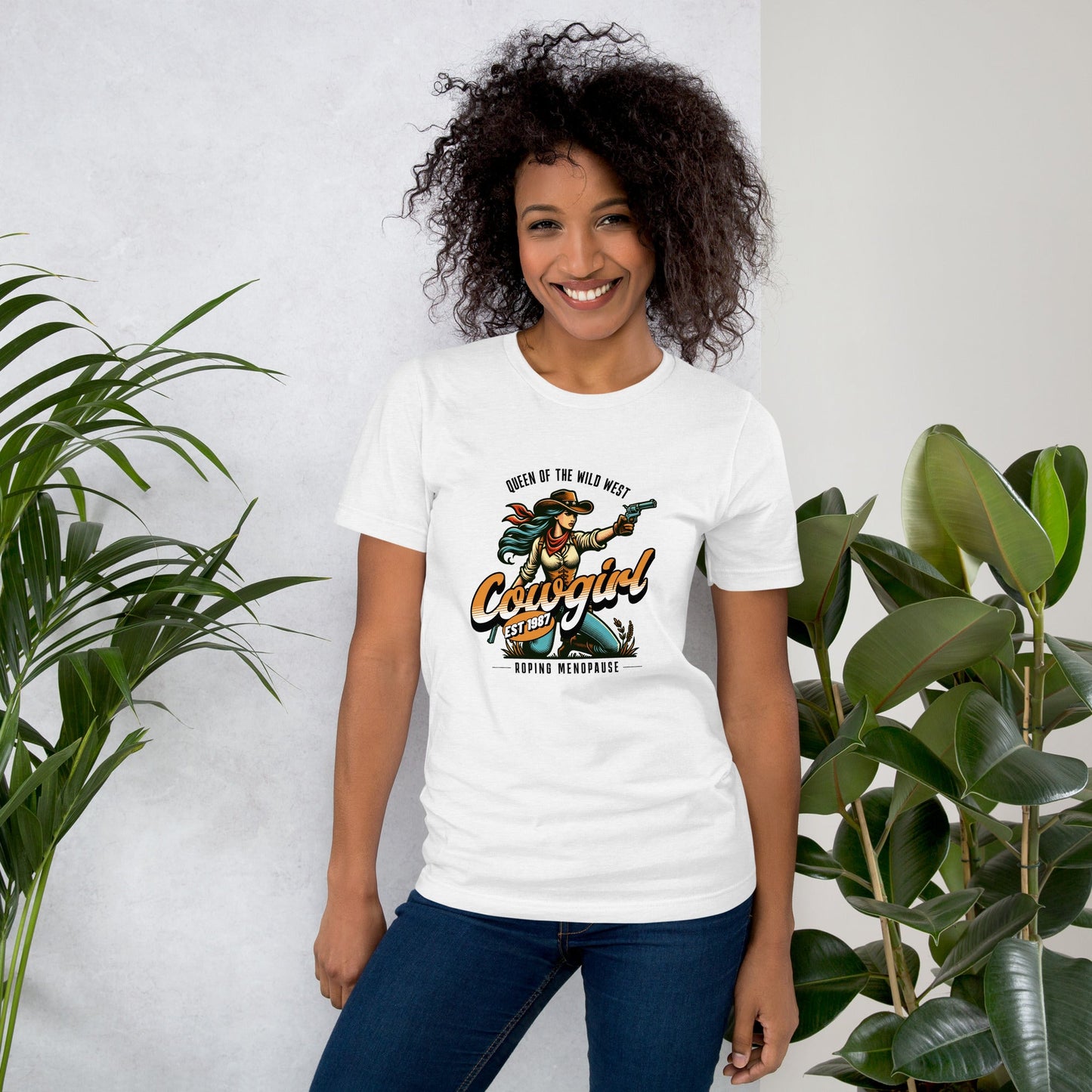 Meno-up Store T-SHIRT Roping menopause wid west - T-shirt