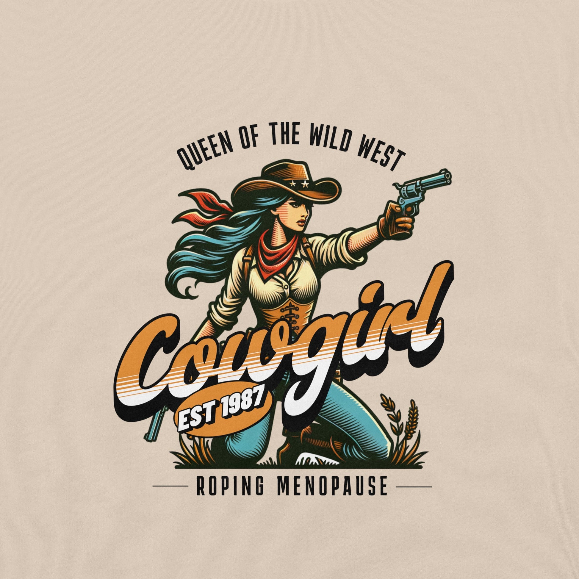 Meno-up Store T-SHIRT Roping menopause wid west - T-shirt