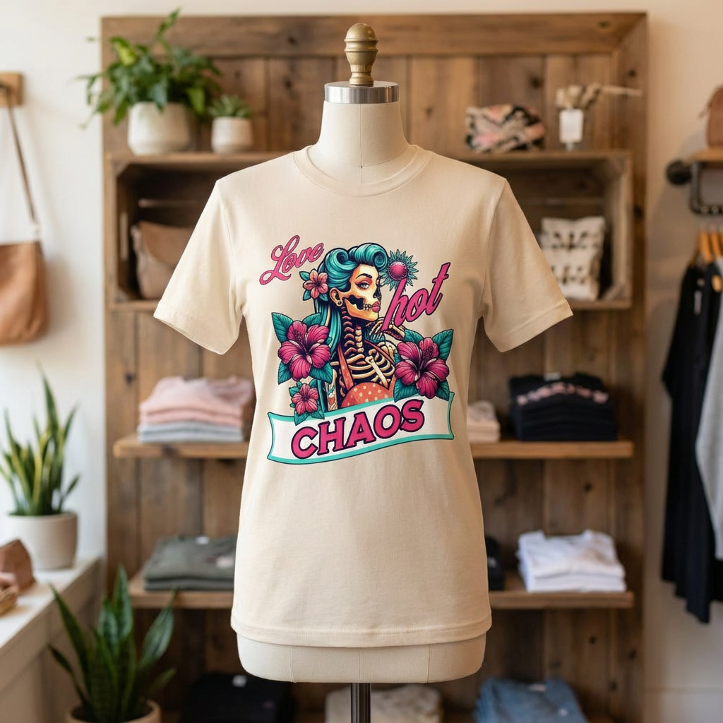 Meno-up Store T-SHIRT Soft Cream / XS Love Hot chaos - T-shirt