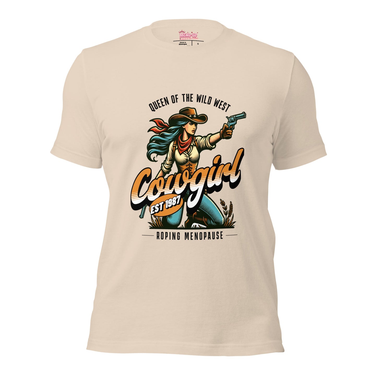 Meno-up Store T-SHIRT Soft Cream / XS Roping menopause wid west - T-shirt