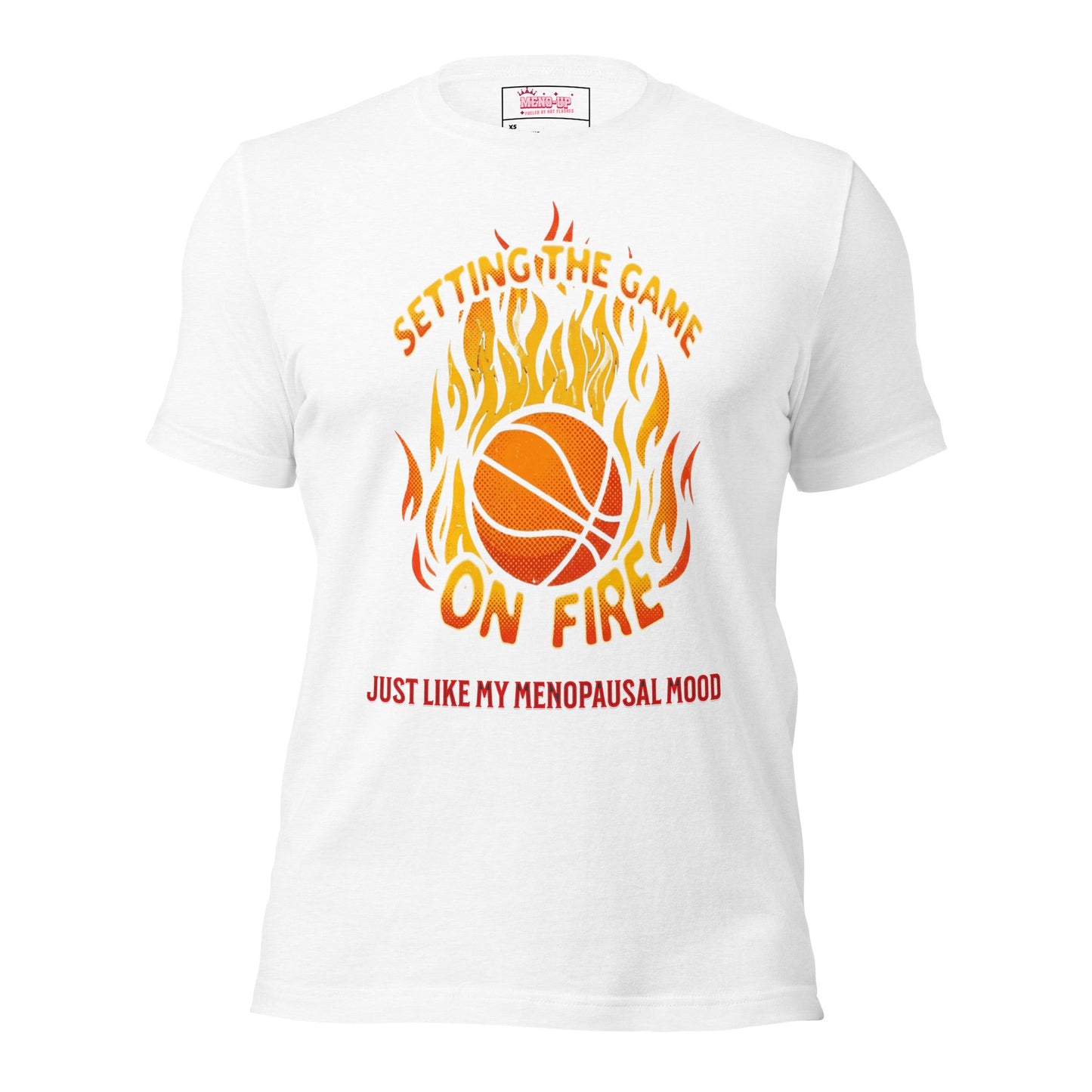 Meno-up Store T-SHIRT Solid White Blend / XS Setting the game on fire - T-shirt