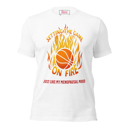 Meno-up Store T-SHIRT Solid White Blend / XS Setting the game on fire - T-shirt