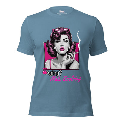 Meno-up Store T-SHIRT Steel blue / XS Aging? Nah Evolving